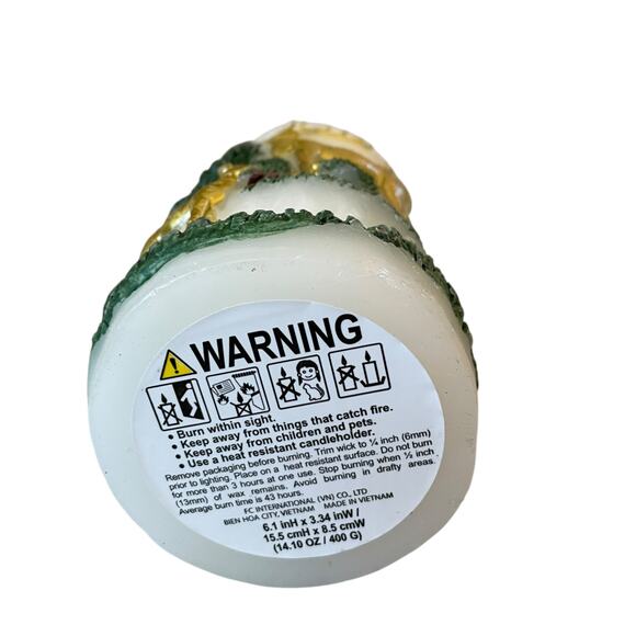 Christmas Pillar Candle Set of 2 Embossed Reindeer & Christmas Pine Trees 6" NEW - Picture 8 of 13